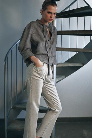 Zara Рубашка в клетку из льна — коллекция ZARA «ZW»