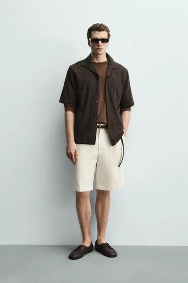 Рубашка свободного кроя из рельефной ткани- Заказать в России