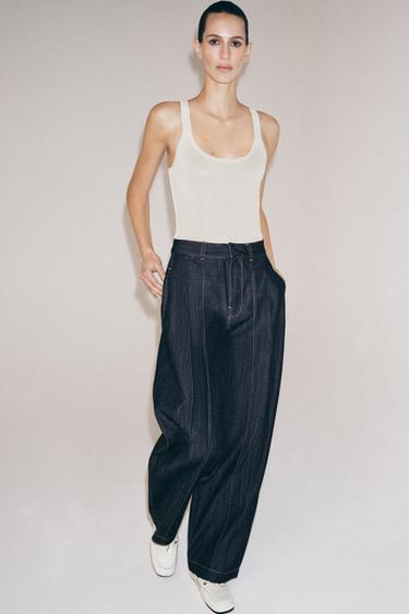 Zara Топ из тонкого трикотажа без рукавов купить с доставкой.