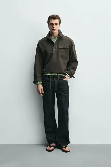 Рубашка-поло из валеного хлопка