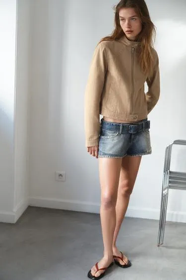 Куртка с эффектом потертости- Заказать в России