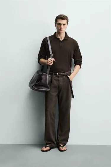 Поло стандартной посадки из хлопка с рельефным узором