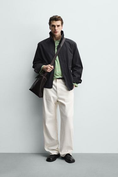 Zara Парка классического кроя из хлопка
