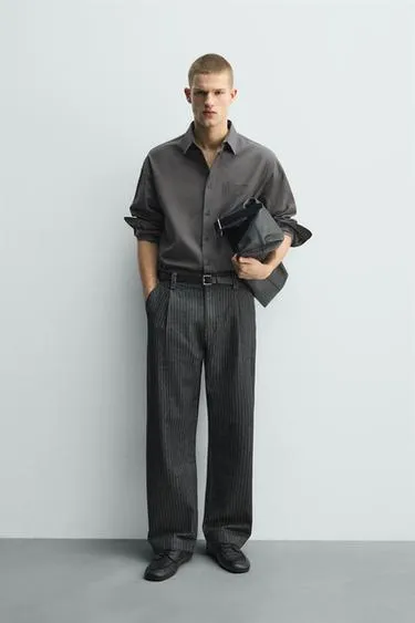 Брюки чинос  в тонкую полоску