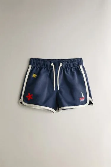 Детские плавательные шорты с морской тематикой- Заказать в России