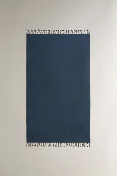 Пляжное полотенце из хлопка с бахромой