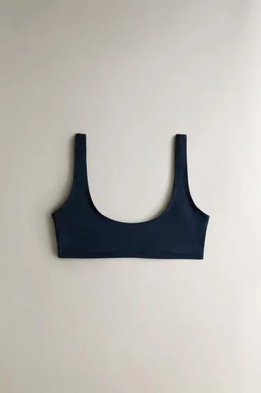 Пляжный бикини топ с круглым вырезом