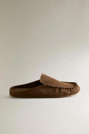 Мюли-лоферы из замши с разделённой отделкой- Заказать в России