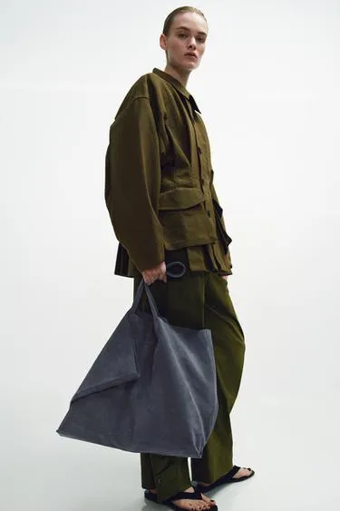 Замшевая сумка-шопер Maxi