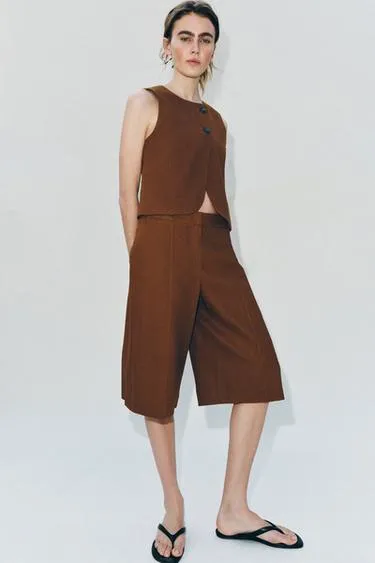 Жилет с завязкой из льняной смеси