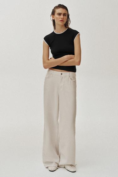 Zara Футболка с эффектом двойного рукава купить с доставкой.