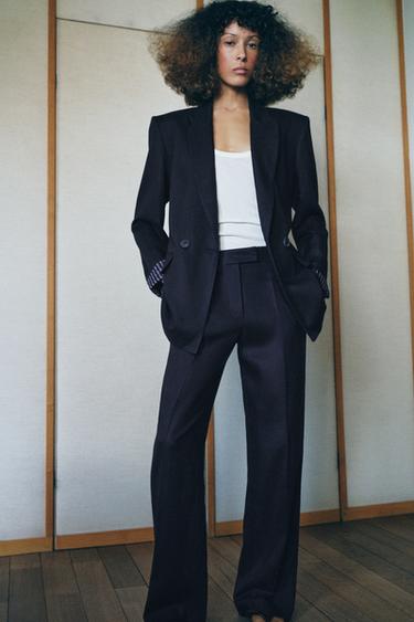 Zara Комплект прямых брюк из льняной смеси