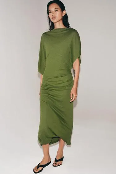 Длинное платье со сборками- Заказать в России