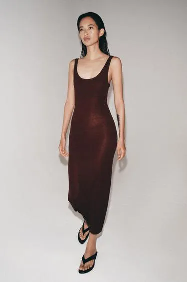 Платье миди в стиле рустик- Заказать в России