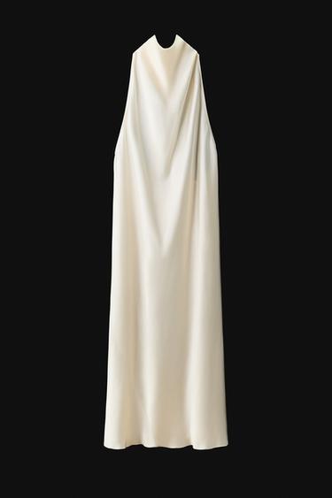 Zara Платье миди с горловиной халтер — коллекция ZARA «ZW» купить с доставкой.