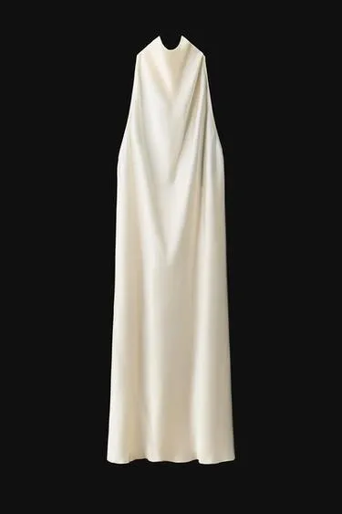 Zara Платье миди с горловиной халтер — коллекция ZARA «ZW»