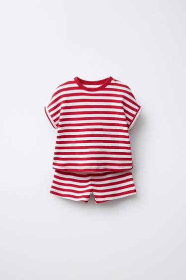 Zara Комплект из футболки и шортов WAYAS вафельный