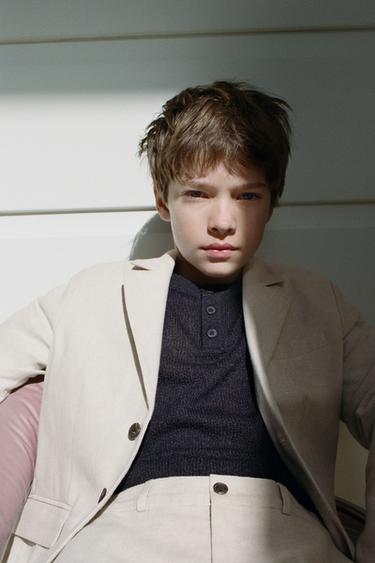 Zara Костюмный блейзер из хлопка и льна купить с доставкой.