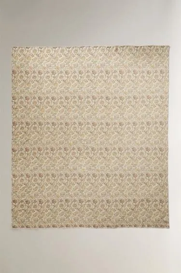 Плед из хлопка с цветочным принтом- Заказать в России