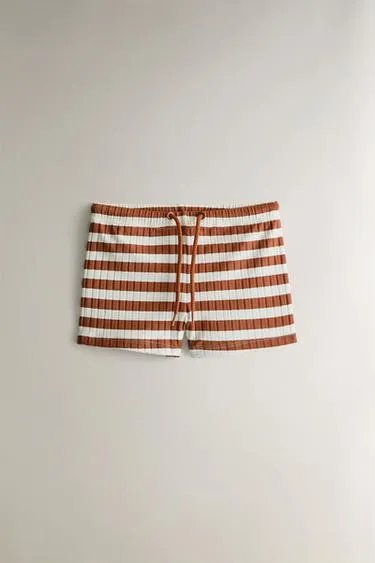 Детские полосатые пляжные бермуды для плавания