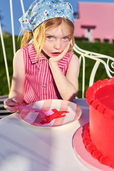 Платье из саржи в полоску