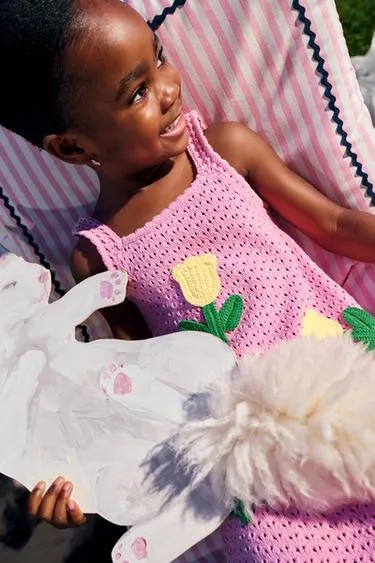 Платье с тюльпанами кроше