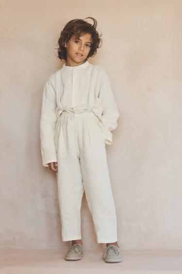 Zara Брюки из льна 100% ограниченной коллекции съемными подтяжками (6-10 лет) купить с доставкой.