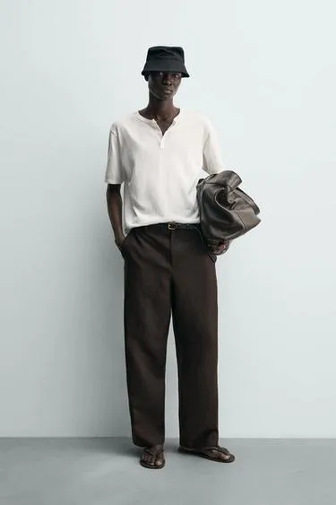 Футболка с воротником хенли- Заказать в России