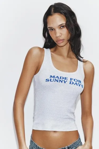 Топ в рубчик с надписью