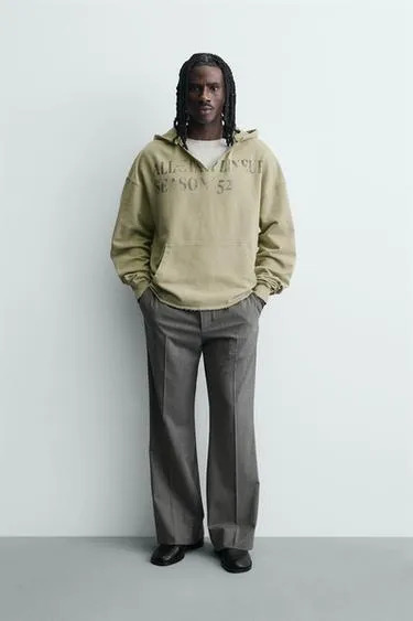 Толстовка с эффектом потертости и принтом- Заказать в России