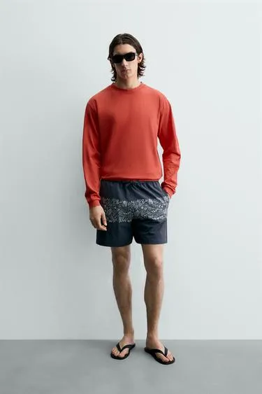 Толстовка с круглым вырезом и эффектом потертости