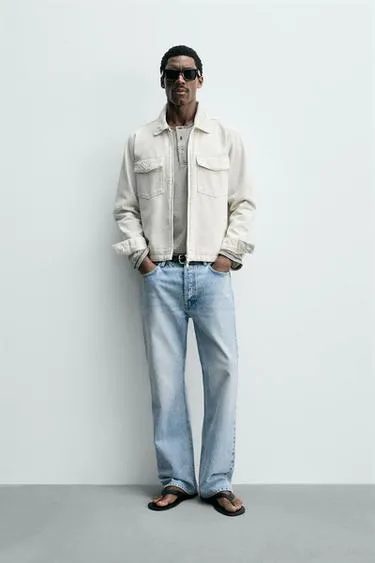 Джинсовая куртка-рубашка на молнии