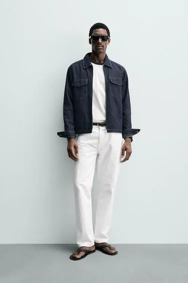 Джинсовая куртка-рубашка на молнии