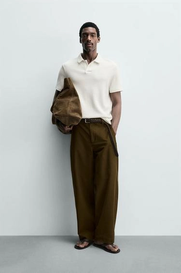 Regular fit textured polo shirt