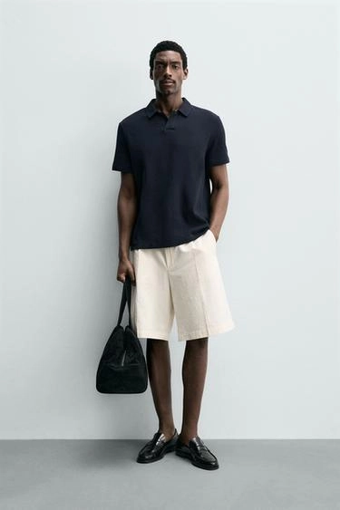 Regular fit textured polo shirt- Заказать в России