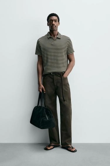 Regular fit textured polo shirt