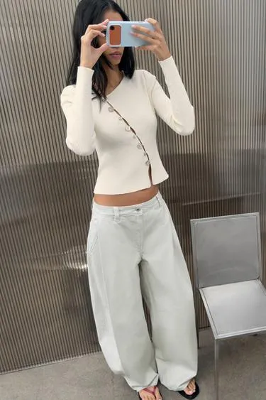 Брюки баллон с защипами