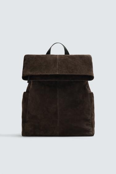 Zara Рюкзак из кожи с клапаном купить с доставкой.