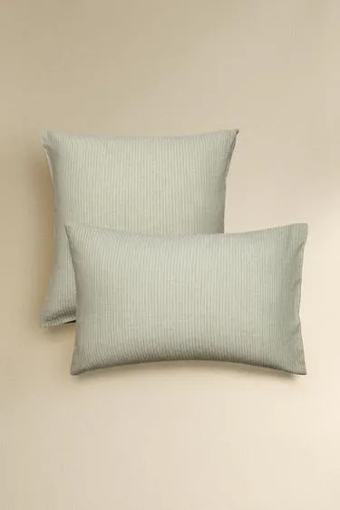 Наволочка из штапельного льна и хлопка в полоску- Заказать в России