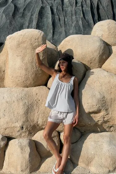 Платок с принтом пейсли, бисером и цветами