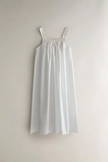 Ночная сорочка из хлопка с кружевными обрезами- Заказать в России