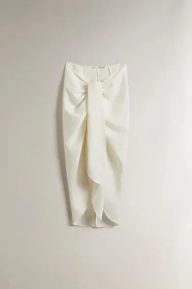 Длинный пляжный саронг из льна с узлом