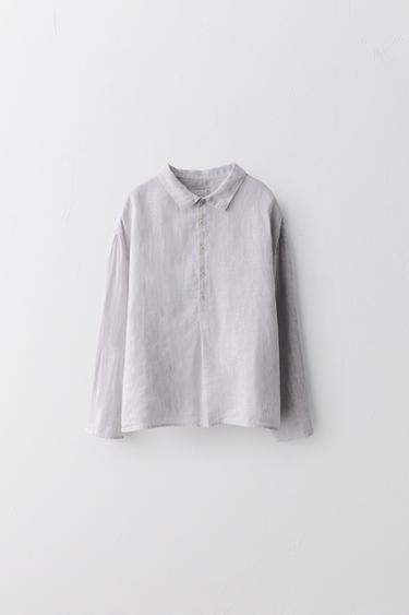 Zara Рубашка в полоску из льна 100%, ограниченная коллекция (2-5 лет)