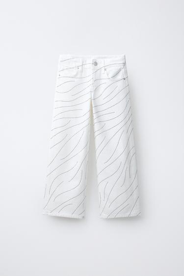 Zara Джинсы  со стразами и звездами