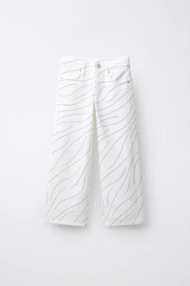 Джинсы  со стразами и звездами- Заказать в России