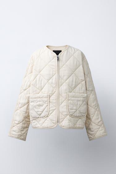 Zara Стеганая куртка на молнии