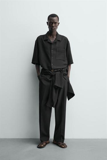 Zara Рубашка прямого кроя с текстурой