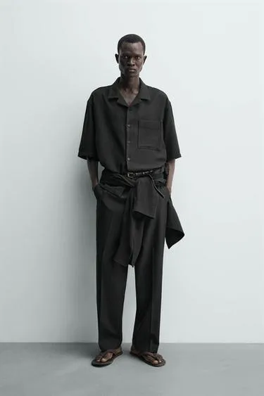 Рубашка прямого кроя с текстурой