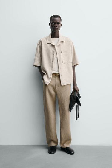 Zara Рубашка прямого кроя с текстурой купить с доставкой.