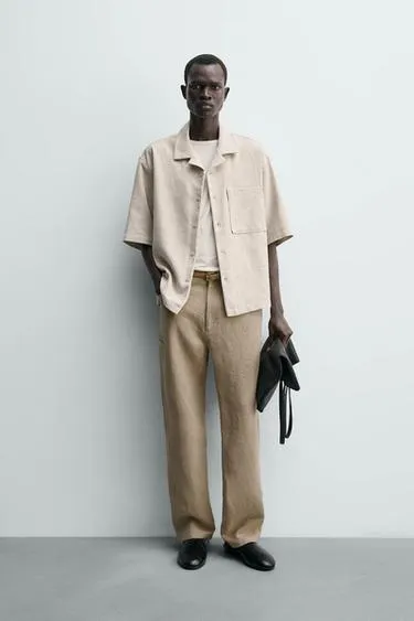 Рубашка прямого кроя с текстурой